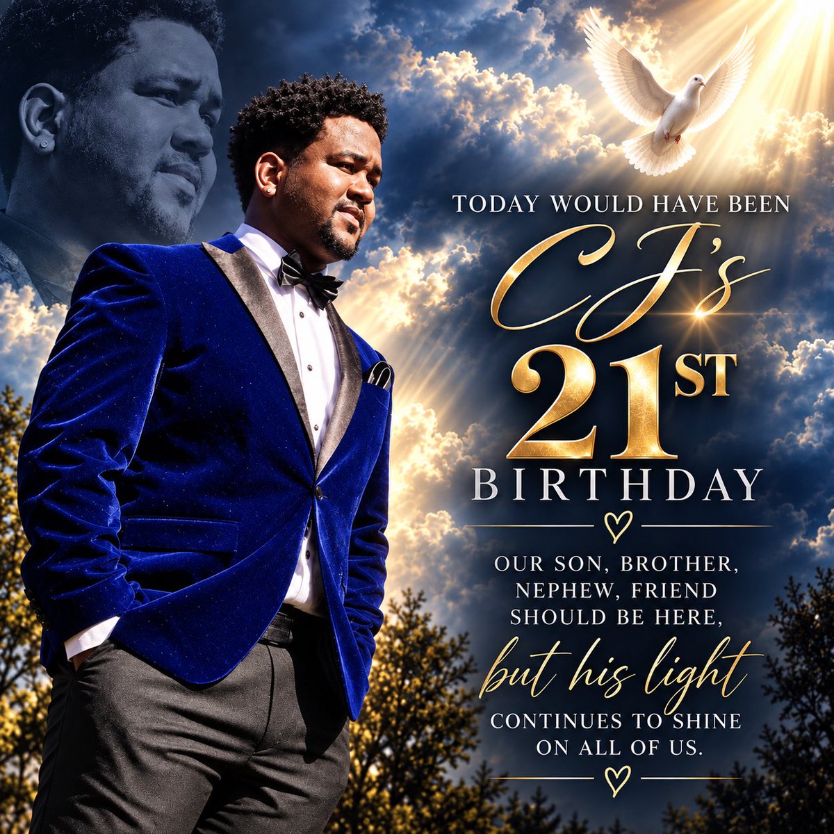 CJ_Dickey24's tweet photo. Today should have been CJ’s 21st.

Today, we remember CJ for who he was more than an athlete, but a loving son, brother, nephew, friend and student with a kind heart, a bright future and an unforgettable smile.

We love and miss you beyond words, CJ. 🕊️💙 https://t.co/U9QgDZ2UwD