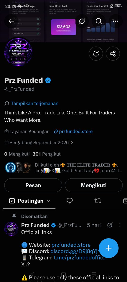 Sigodimejo's tweet photo. @_PrzFunded All task done ✔️ 
@tradesinga 
@AJFunding 
@BangDilldill https://t.co/8mxTCfb0A8