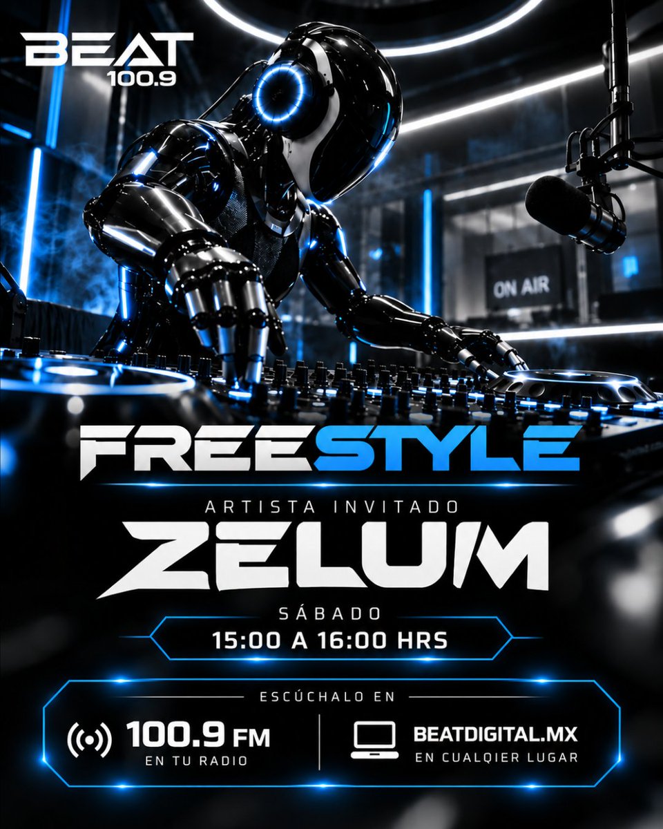 BEATOFICIAL's tweet photo. 🎧 Hoy la frecuencia tiene una nueva selección.
ZELUM toma BE FREESTYLE con 55 minutos de mezcla para llevar su sonido directo al aire. ⚡🔊
📻 Hoy · 3 PM
Escúchalo en Beat 100.9 y https://t.co/UHILLD2lE0
#BeFreestyle #Beat1009 #ZELUM https://t.co/jSleXq0sOK