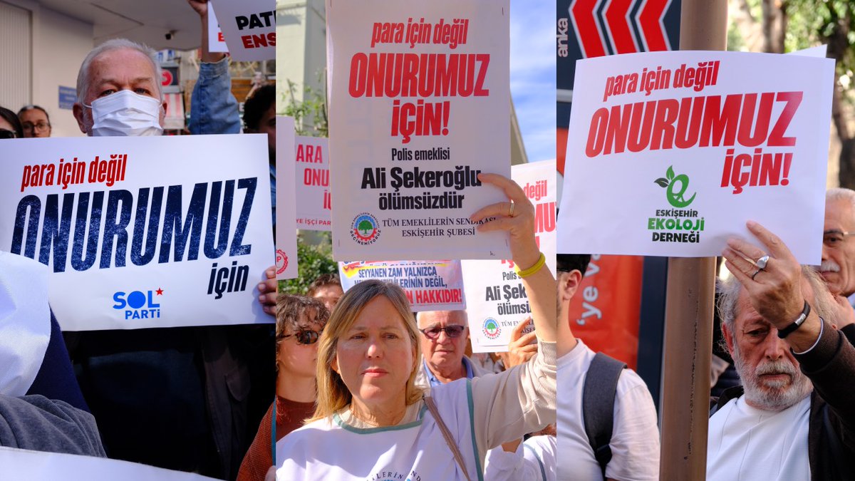 cumhuriyetgzt1's tweet photo. Ali Şekeroğlu için yüzlerce kişi yürüdü: ‘Para için değil, onurumuz için’

Ankara’da emeklilerin seyyanen zam talebiyle düzenlediği eylem sırasında yaşamını yitiren emekli polis Ali Şekeroğlu için Eskişehir’de yüzlerce kişi yürüdü. Tüm Emeklilerin Sendikası Şube Başkanı Ali Paşa Şanlı, “Emeklilerin yoksulluğa mahkûm edilmesine sessiz kalmayacağız” dedi

https://t.co/VisG6VD1cr