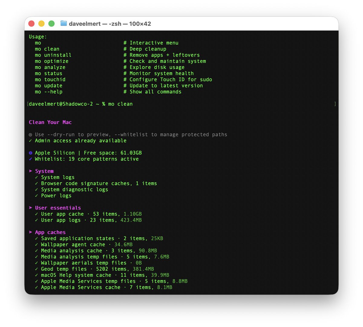 davelmert's tweet photo. Just cleaned up my mac with https://t.co/t9XxhyxYSO and freed up 18gigs. Simple, no fancy bloated apps, also it's open source on GitHub.￼ https://t.co/DZUTJNnQ2s