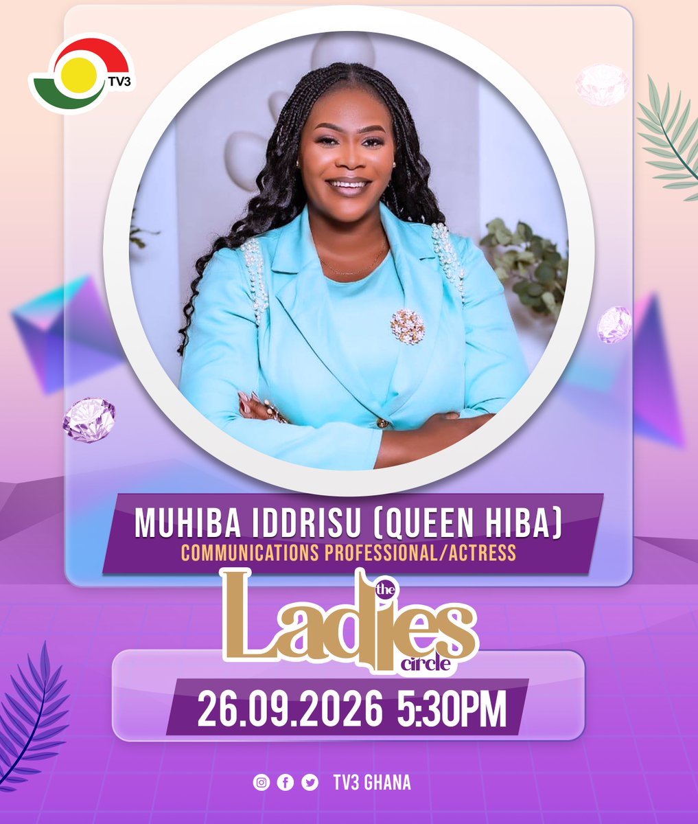 tv3_ghana's tweet photo. Queen Hiba joins us on the #LadiesCircle at 5:30pm.
Don't miss it.
#TV3GH https://t.co/Sp7cg0m68C