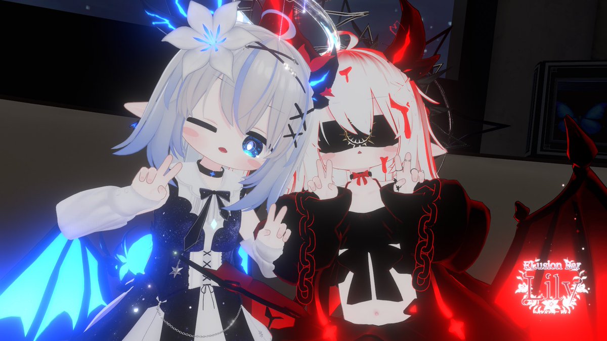 Metu01's tweet photo. #ELBarLily_VRC
(*'▽')うおー！白エル可愛い！！
星空のような美しいエルちゃんも見れて
癒されるひとときだった！ https://t.co/O6mi4ZyLpG