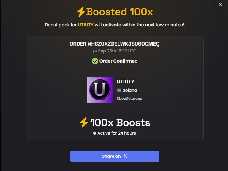 UtilityOnSol's tweet photo. 100x Boost for $Utility https://t.co/26DsPPxM6A