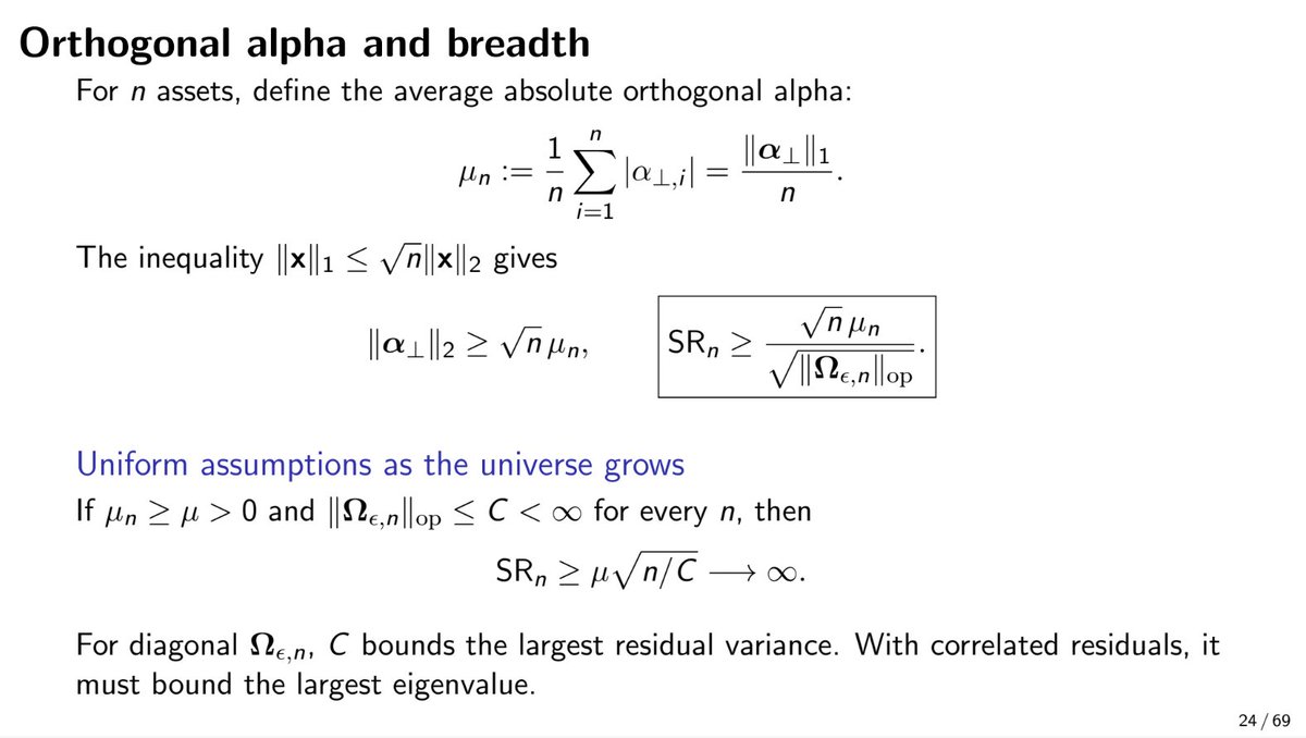 __paleologo's tweet photo. Here is my 2nd lecture for the Columbia course "Quantitative Investing". This one is on Linear Models of Returns (mostly ch.3 of Elements of Quantitative Investing). It's kind of a long scaffold lecture. It will be complemented by a presentation on alpha fusion later in the course. Link in reply.