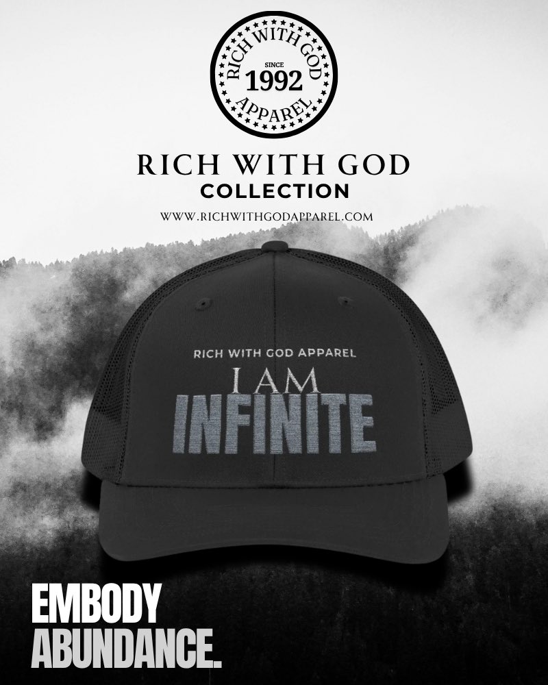 OmarCook_'s tweet photo. You Are Infinite
https://t.co/GynHIX7kSP 🔗
#richwithgodapparel #hats #truckerhats #affirmations #snapback https://t.co/X9MKObioIT
