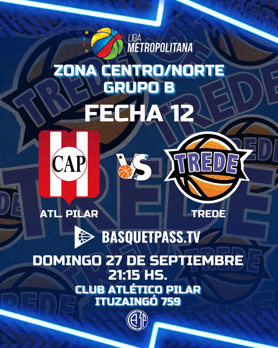tredebasquetok's tweet photo. 🔜 PRÓXIMO PARTIDO
🏆 Liga Metropolitana
🆚️ Atlético Pilar
⚔️ Fecha 12
🗓 Domingo 27/09
🕘 21:15 hs.
🏟 Club Atlético Pilar
📍 Ituzaingó 759
🖥 @basquetpass_arg
¡VENÍ A ALENTAR AL TREDE! 💙🤍🏀
#SomosPasión #SomosFamilia #TredeBasquet #ORGULLODEPERTENECER #febamba https://t.co/ORrq2AURAy