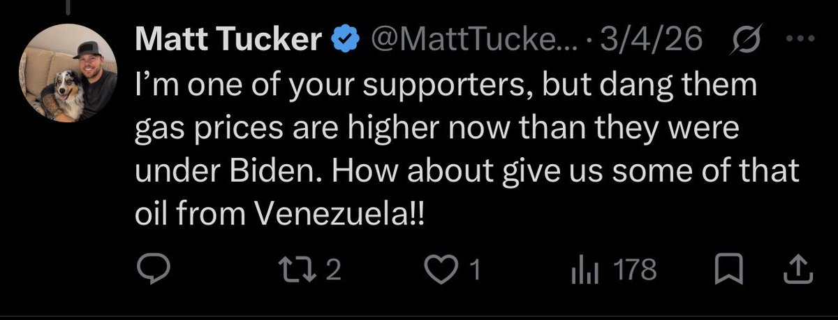 smithjohnjhnnr's tweet photo. @MattTucker1776 Matt gas prices aren’t the issue. It’s your spending habits. Stop spending so much money on OnlyFans. https://t.co/RPvXbe58p5