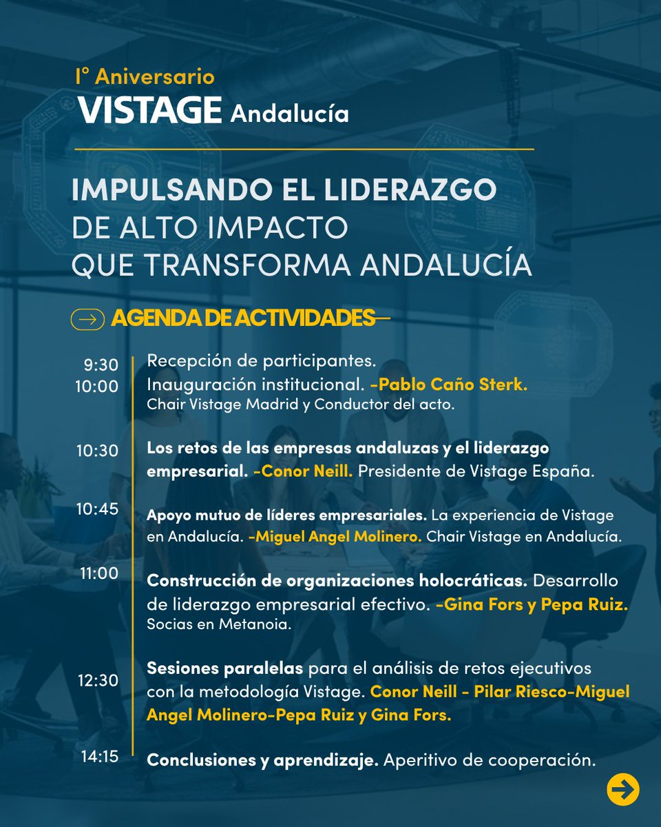 MMolineroE's tweet photo. ¿Con quién contrastas tus opiniones como CEO o empresario? ¿Quién te reta para avanzar? El 6 de noviembre podrás experimentar como ayuda @vistage_es a la alta dirección. Plazas limitadas. Imprescindible inscripción https://t.co/1clxU1Cu8u