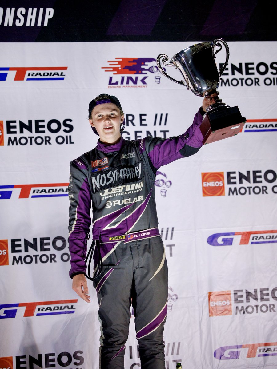 FormulaDrift's tweet photo. The house doesn't always win. Braden Lons does. ๐
The 16-year-old rookie took his first PROSPEC event win in Las Vegas last night. ๐
#FormulaD #FormulaDRIFT #FDLV https://t.co/1jpavmNEK8