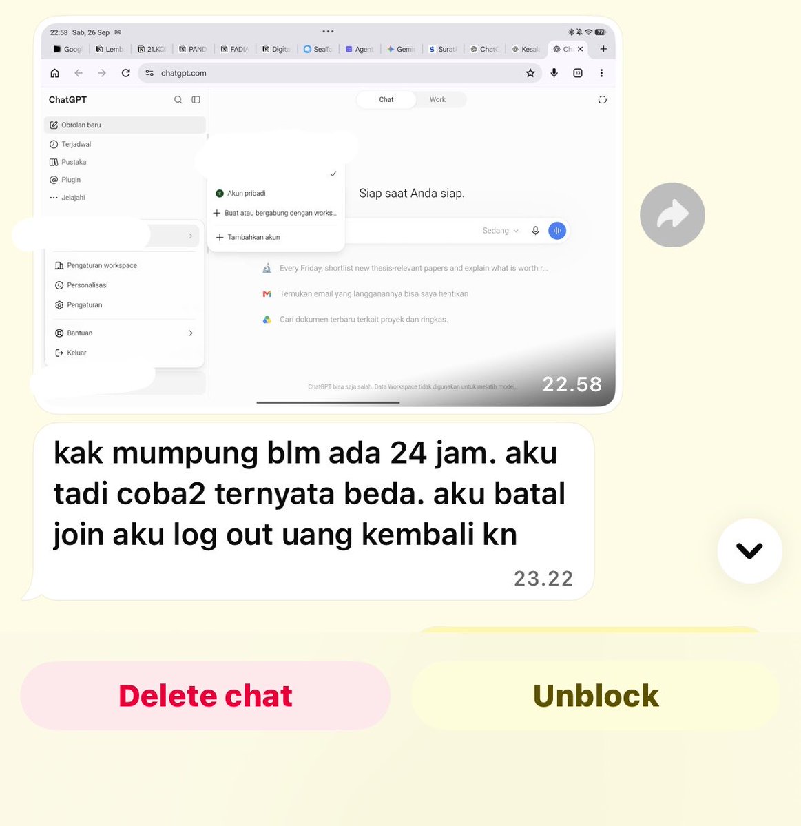 vaeloro's tweet photo. hati hati kalau ada yang beli ch4tgpt pakai nomor ini, cuman numpang generate prompt doang gamodal beli apa gimane mana nuduh akunnya ga sesuai terus minta refund 

#zonauang https://t.co/sSiMtvNons