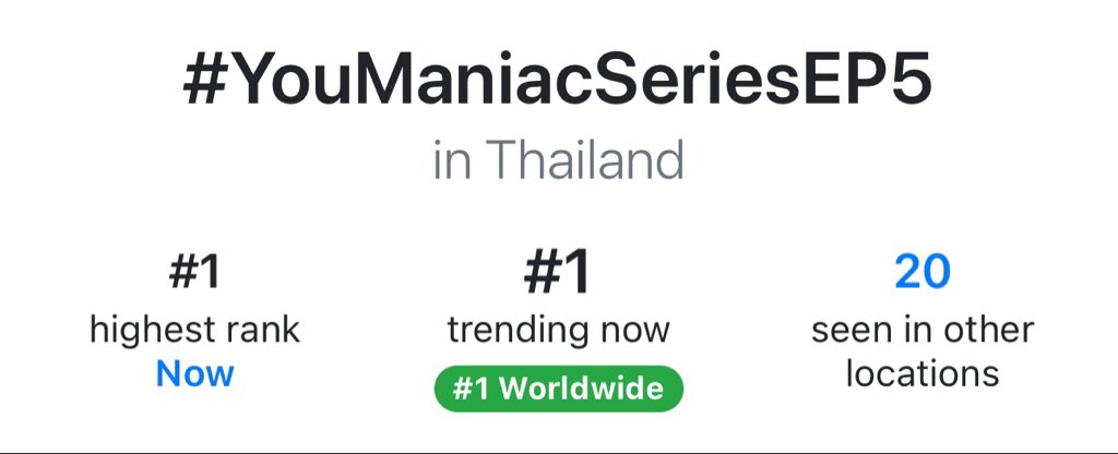 WEofficialTH's tweet photo. #YouManiacSeriesEP5 #WilliamEst 
@Williamjkp1 @EstRvp 

แม้EP5 เราจะไม่เก็บยอด แต่วีออฟขอคุณทุกคนมากๆที่พาน้องรักบ้ามาขึ้นเทรนอันดับ 1 ทั้งเทรนไทย🇹🇭 และเทรนโลก 🌍  

เดินทางมาครึ่งทางแล้วนะครับเดินทางมาถึงครึ่งทางแล้ว และอีกเพียงครึ่งทางเท่านั้น เราก็ใกล้จะได้พาดีนกับมอธกลับเข้าสู่ซีรีส์กันแล้ว 🦋❤️‍🔥

จากนี้วีออฟจะพาน้องรักบ้าไปให้ไกลกว่าเดิมแน่นอน ไปด้วยกันนะครับ 🤍