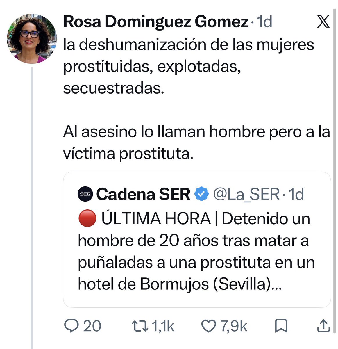 rosadg_'s tweet photo. Este señor es juez y político del PP. 

Se ha metido en mi perfil a dejar este comentario sobre la notícia del asesinato de una mujer prostituida.

Cada vez que subo algo, aparece con Ábalos… No sé Rick, tantos  años de carrera para acabar convertido en un vulgar troleador. https://t.co/dTrW1kgKEp
