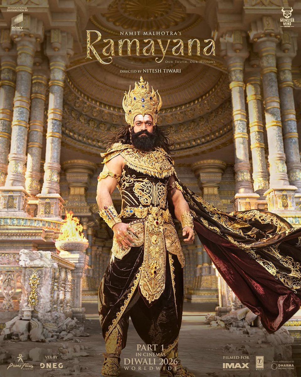 bolly_talkies's tweet photo. Here's the solo poster of Lankesh - Rocking star #Yash  from #Ramayana 

"The ruler of all 3 worlds, Ravana" 🏹 https://t.co/Oz31iB2tQ2