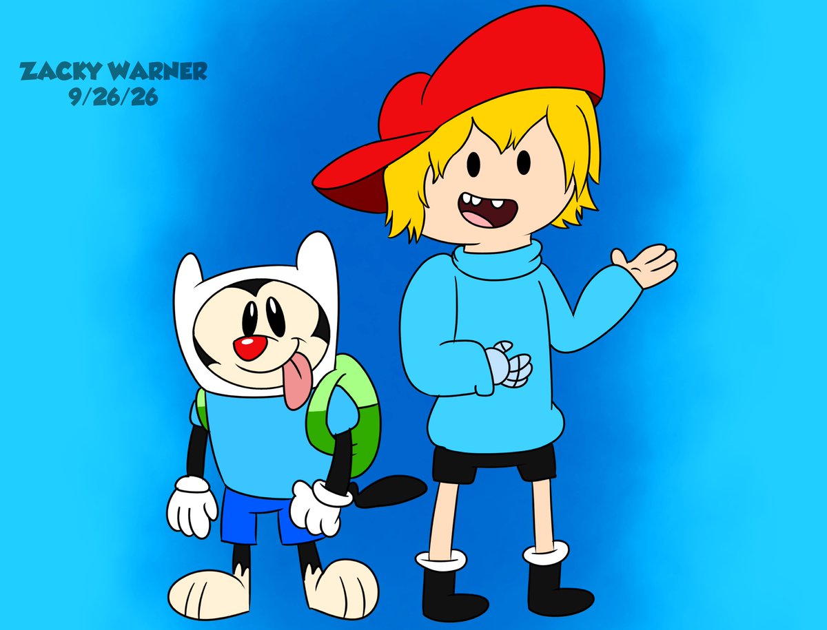 WarnerZacky's tweet photo. Wakko Warner as Finn Mertins! Also as a bonus, we have Finn and Wakko cosplayng as each other.
#Animaniacs #Adventuretime https://t.co/ydYXRZzpdg
