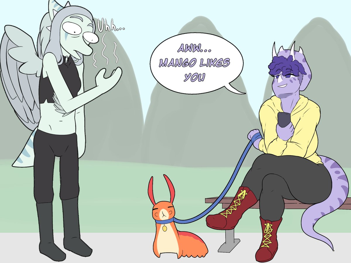 FrederickJdr's tweet photo. Aww, can I pet it???  🥺🤍💜

#snoogame #digitalart https://t.co/Q8gAjJf7Ll