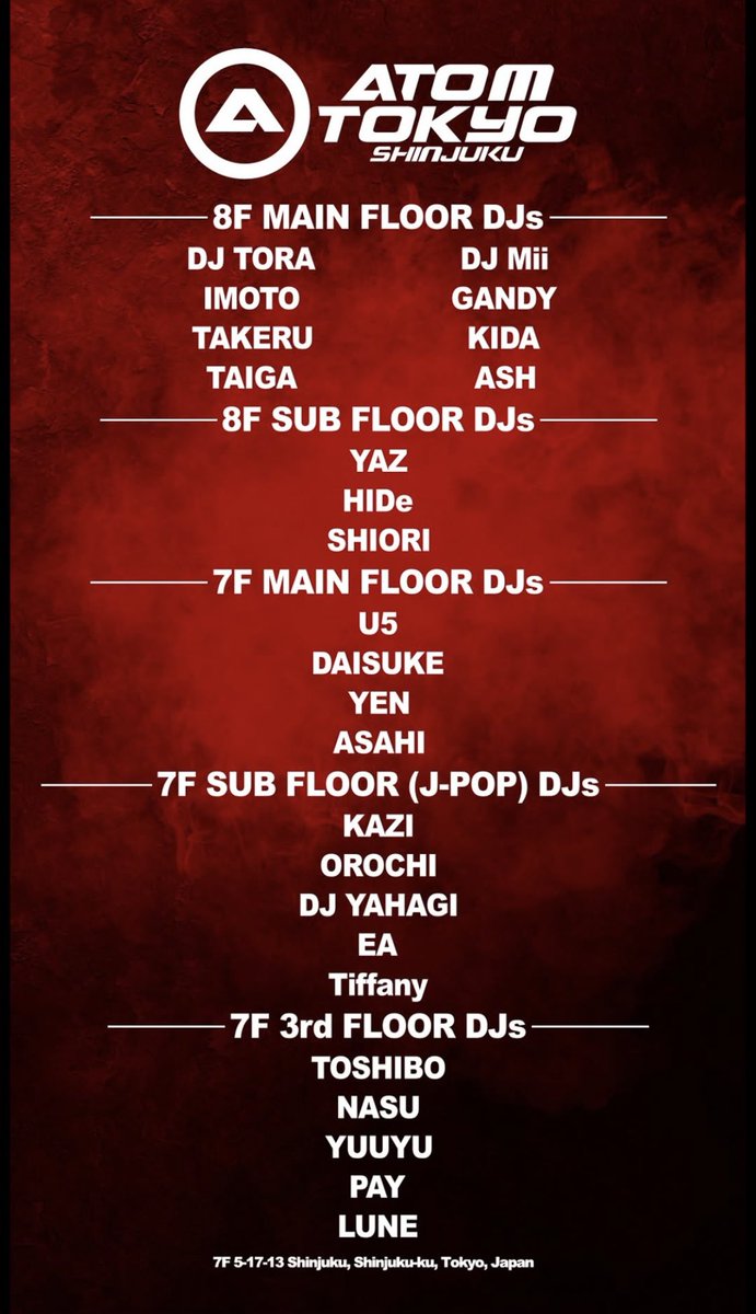 CLUB89429415's tweet photo. — Tonight —
2026.09.26 Sat

【 ATOM SHINJUKU 】

ゲスト＆VIPご用意できます！
ご利用の方は気軽にLINEで連絡下さい！

※DMは通知が来ないので気づけません

アトムゲスト ATOMゲスト 
アトム新宿ゲスト ATOM新宿ゲスト
アトムVIP アトム新宿VIP https://t.co/90Ai7NJLlQ