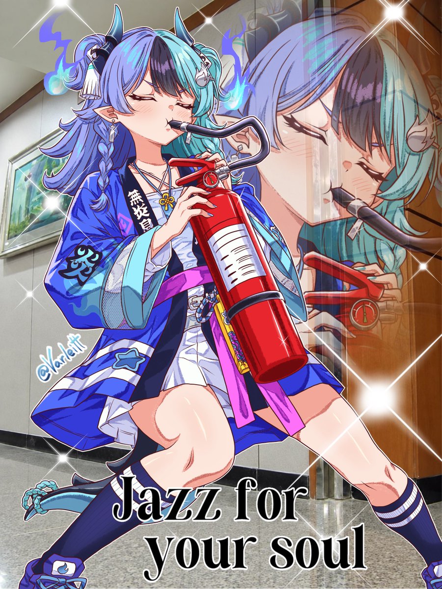 Varleitt's tweet photo. This is her music🧯🎵
#めら組絵図 https://t.co/1e4qlARL8X