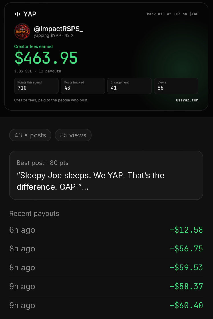 ImpactRSPS_'s tweet photo. @useyapdotfun Why am I not getting payouts? I've been posting on leaderboards https://t.co/WeamK7EIEt