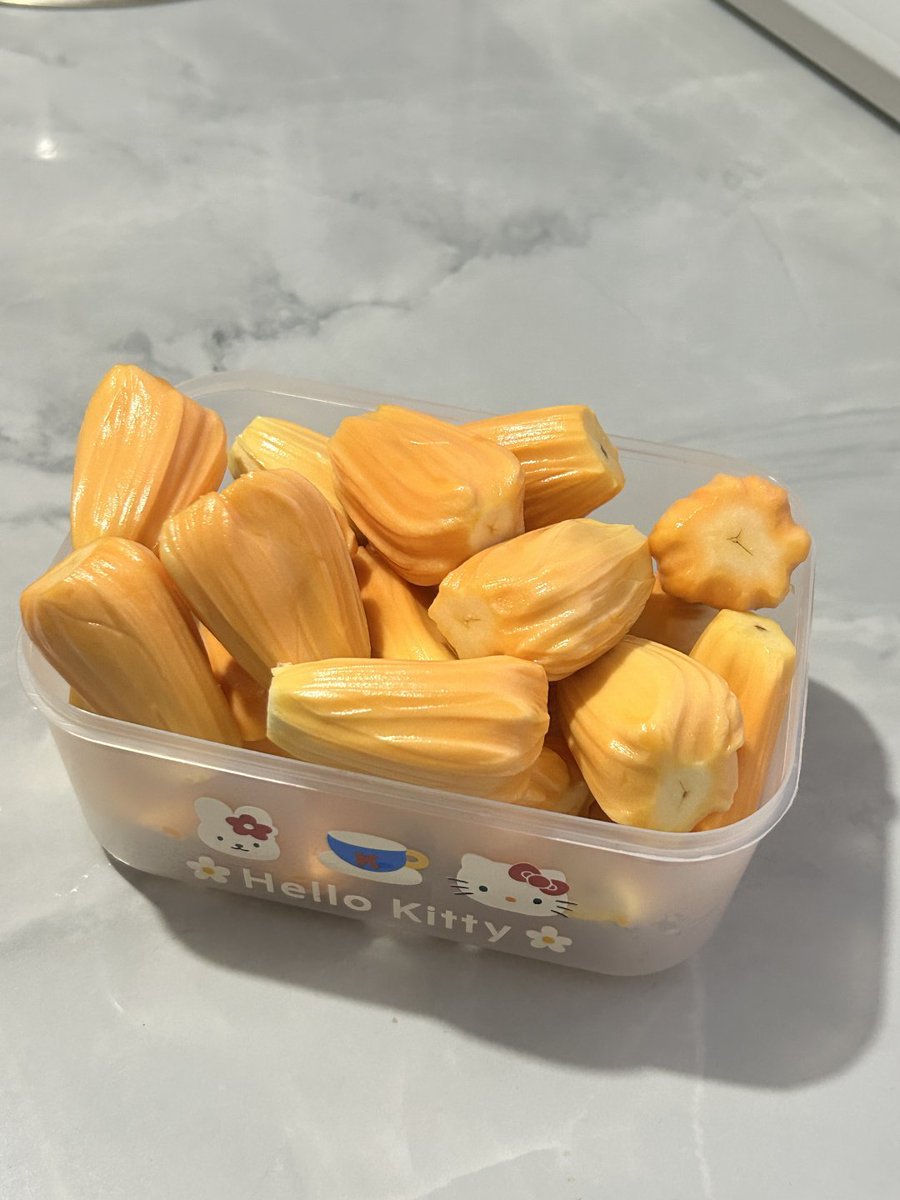 RSciarillo's tweet photo. I peeled a box of jackfruit, and the air was filled with its sweet aroma. Eating fruit has a way of inexplicably lifting my spirits. https://t.co/hZGHGTkYGz