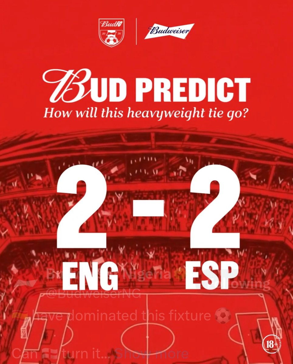 NasirZugachi's tweet photo. @BudweiserNG #BudFC https://t.co/Wj8BcF2rRy