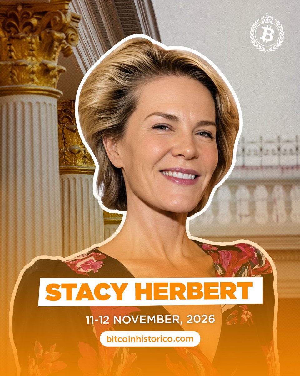 btchistoricosv's tweet photo. 👑 BITCOIN HISTÓRICO | SPEAKER ANNOUNCEMENT

Stacy Herbert (@stacyherbert)
Director of the National Bitcoin Office of El Salvador. 

She's one of the very few people who has led Bitcoin adoption at a national level and made it work

While others debated, Stacy built

🎓 Education from kindergarten to civil servants.
✨ Beauty as policy and excellence as the only standard.
🟧 Bitcoin Zones in a library, an airport and CUBOs across the country.

On November 11–12, inside the historic walls of the National Palace, she'll share the real blueprint behind the first country to make Bitcoin legal tender and keep building

A report straight from the front lines of the modern-day Renaissance ⚡

📅 November 11–12, 2026
📍 National Palace, Centro Histórico, San Salvador

🎟️ https://t.co/BzYUZHZ5QD · Code CROWN15