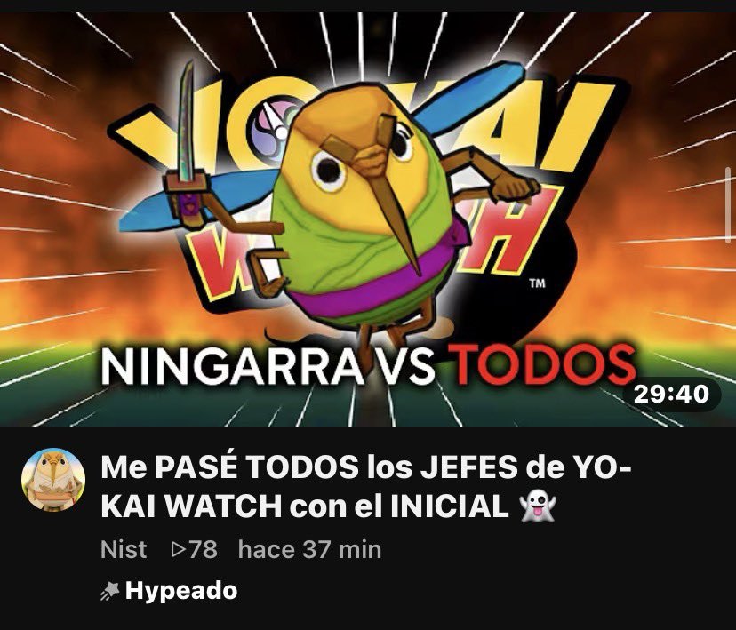 Dsxtom4's tweet photo. 🚨 FANS DE YO-KAI WATCH 🚨

El YouTuber Nist se ha pasado Yo-kai Watch 1 usando SOLO al Yo-kai inicial.

Ha sido un reto que le ha llevado muchísimo esfuerzo y paciencia, así que os invito a ver el vídeo y apoyar el video 

#yk1 #yokaiwatch #reto #challengue #ningarra https://t.co/Mo1TCWVIno