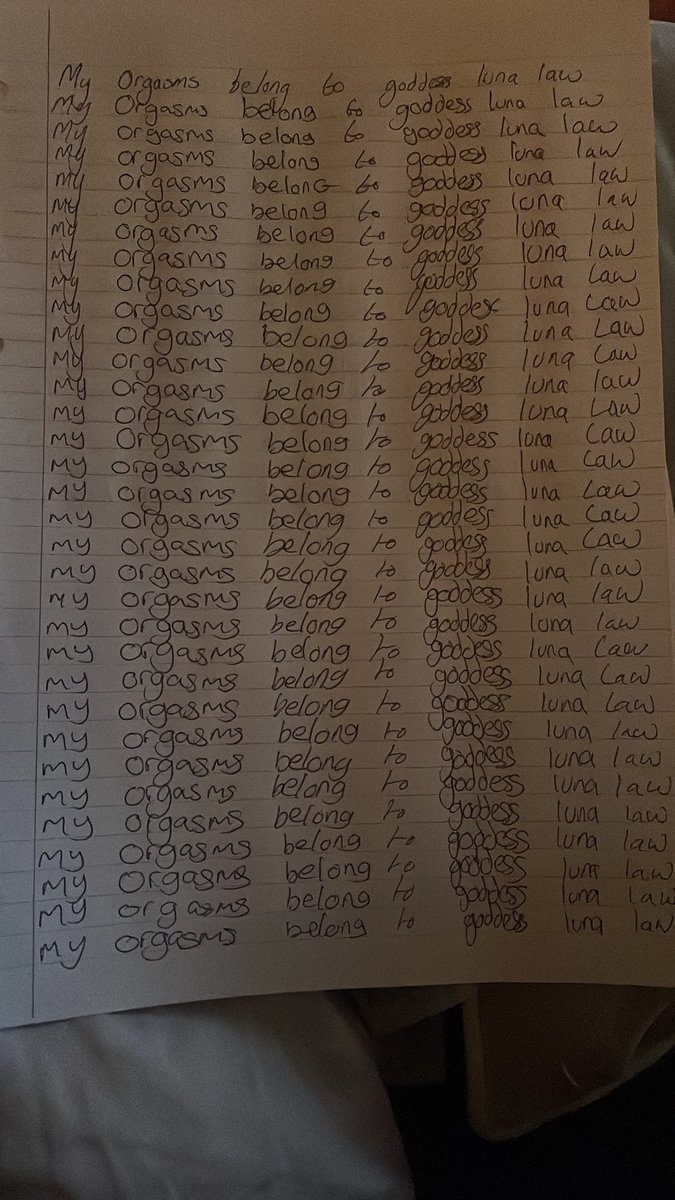 CraigWa99010998's tweet photo. I enjoyed writing every word of my task my orgasms belong to @GoddessLunaLaw https://t.co/31wDBrxuIM