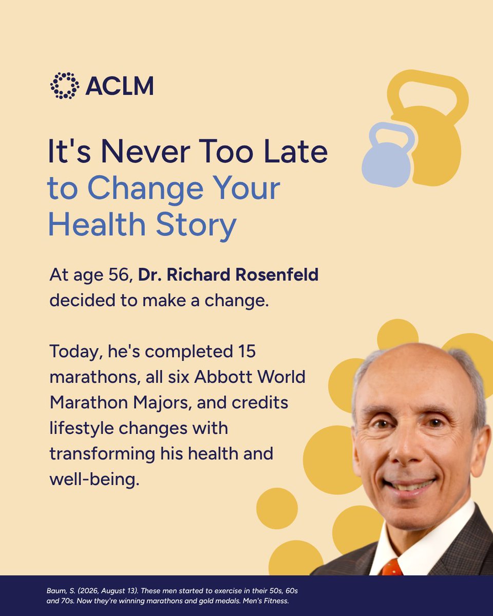 ACLifeMed's tweet photo. A recent 𝘔𝘦𝘯'𝘴 𝘍𝘪𝘵𝘯𝘦𝘴𝘴 feature highlights individuals who didn't begin exercising seriously until their 50s, 60s, and even 70s, and are now achieving accomplishments many people never thought possible. https://t.co/yZmuWVMwMf https://t.co/Iokt4YJYDj