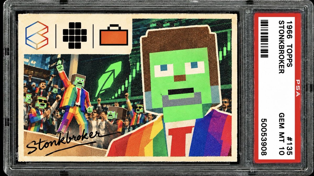 ClutchMarkets's tweet photo. StonkBrokers is pleased to announce the launch of The Alley by The Card Wall and welcome billion-dollar RWA collectible card giant Collector Crypt and their inventory to Robinhood Chain.

57,800+ slabs. $7.1M+ in RWA collectible inventory now available on @RobinhoodCrypto.

Now available at https://t.co/kQdQbA0O5R⁠.