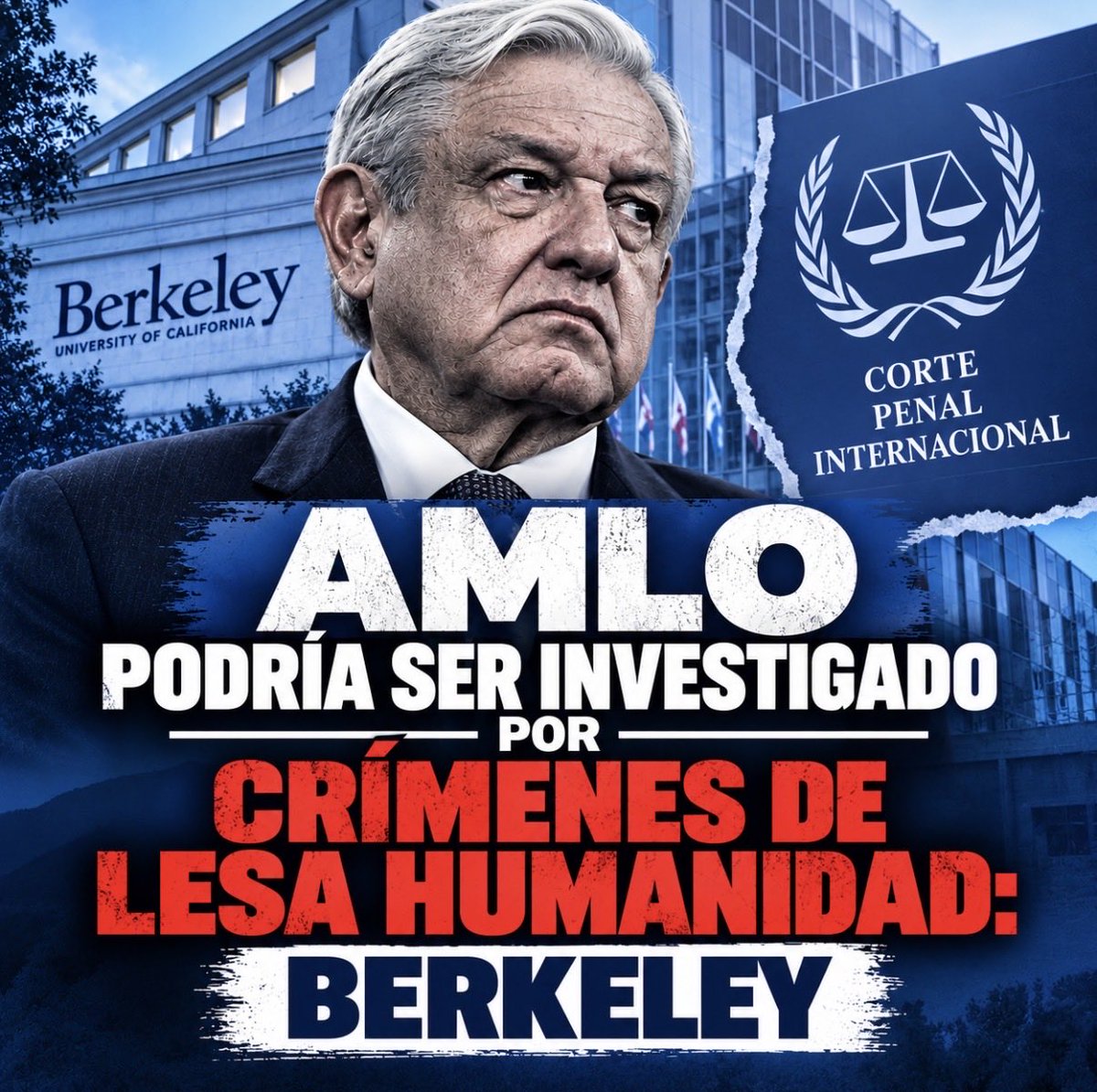 AmerangelLorenz's tweet photo. 🔴 AMLO PODRÍA SER INVESTIGADO POR CRÍMENES DE LESA HUMANIDAD

Un nuevo estudio de la Universidad Berkeley documenta el asesinato de 337 periodistas y defensores de derechos humanos durante el sexenio de López Obrador.

Además, el estudio documenta estigmatización desde el poder, hostigamiento digital, espionaje con Pegasus y otras formas de presión contra periodistas y activistas.

Esta persecución sistemática podría ser examinada por la Corte Penal Internacional, bajo el Estatuto de Roma, como un posible crimen de lesa humanidad.

Tarde que temprano, EL PRESIDENTE MÁS CORRUPTO EN LA HISTORIA DE MÉXICO VA A CAER 🫵.