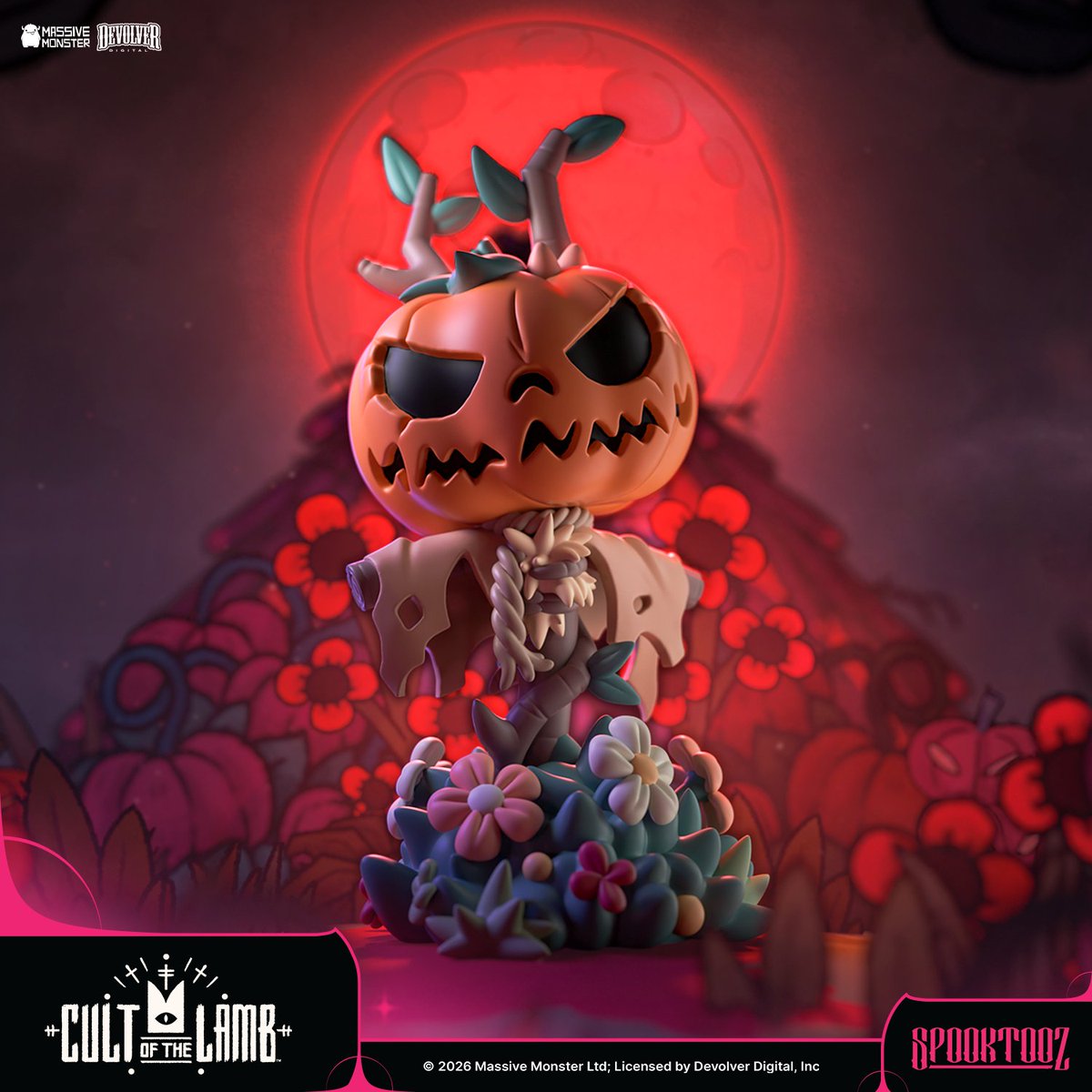 youtooz's tweet photo. what is that growing from the ground?! 🎃🐑

blood-moon pumpkin releases for spooktooz on oct 1st at 3pm est 🐐 @cultofthelamb https://t.co/4gwcbwni1N