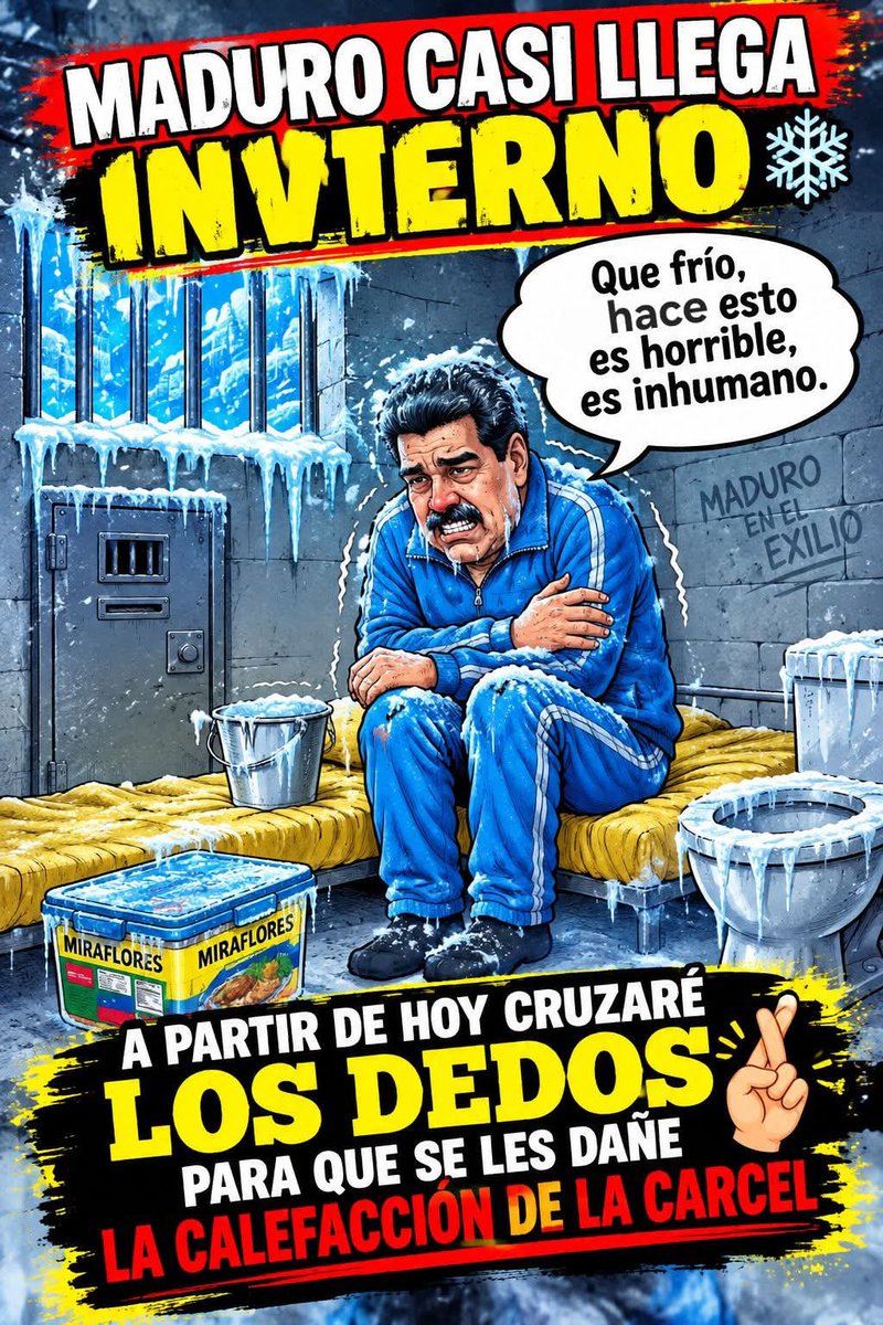 RenacerVzla01's tweet photo. @popolvuhnews Viene él invierno, se congelará el dictadorzuelo capturado!! #LetHerIn https://t.co/KXgkI4o17L