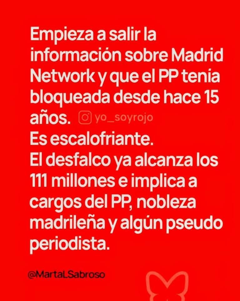 jebl_'s tweet photo. 15 años de silencio, 111 millones desvalijados y una trama que salpica al PP, la nobleza y sus pseudoperiodistas afines. Lo de Madrid Network no es solo corrupción institucional; es un saqueo sistemático impune a costa del dinero público. Vergüenza total... https://t.co/HS9u6AFZf8