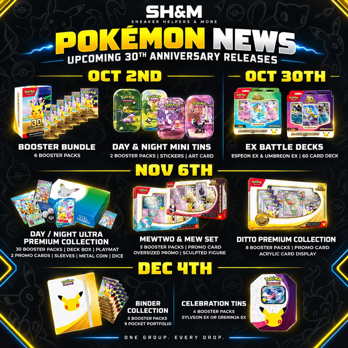 crazedwebguy's tweet photo. ⚡ SH&M POKÉMON NEWS!
Join: https://t.co/SEPh5NRkhI
10/2: Bundles + mini tins
10/30: ex decks
11/6: UPC, Mewtwo & Mew + Ditto
12/4: Binders + tins
What’s your must-cop? 👇
#Pokemon #PokemonTCG #PokemonNews #PokemonCollectors #SHM https://t.co/p0tBIsgfat