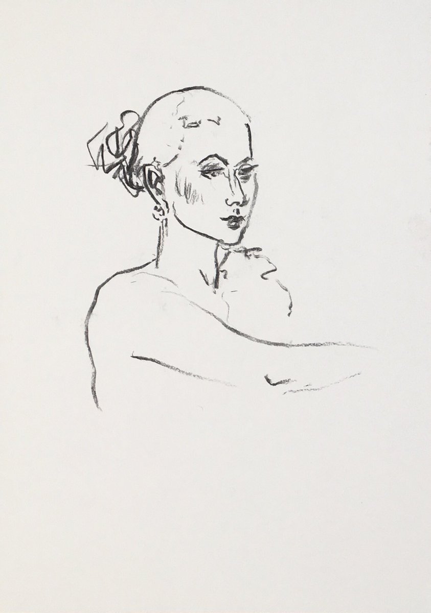 surfstarfish's tweet photo. 4 lifedrawing studies of scarlettwhispersburlesque from last week. https://t.co/LcFa74eatN