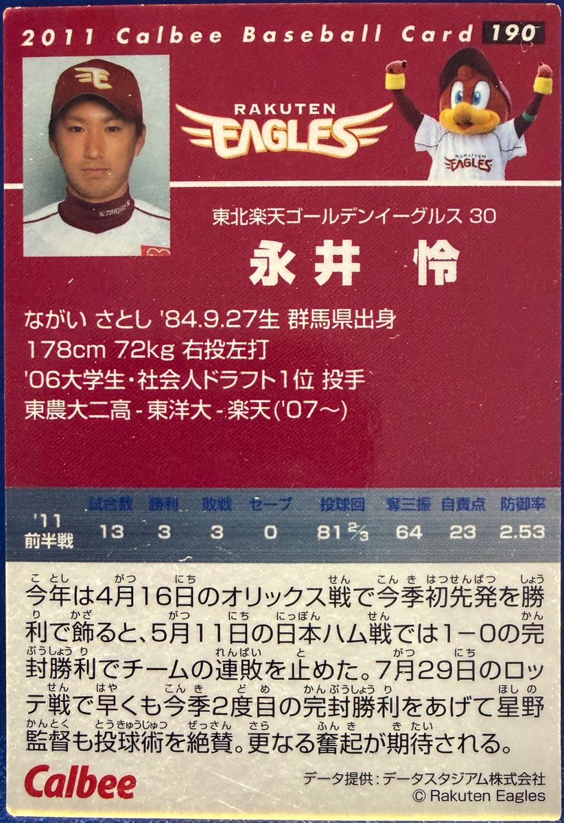 calbee1973oji's tweet photo. #HappyBirthday
2011 No.190
永井玲(楽天)

#プロ野球チップス
#9月27日 https://t.co/yP8MWyBonH