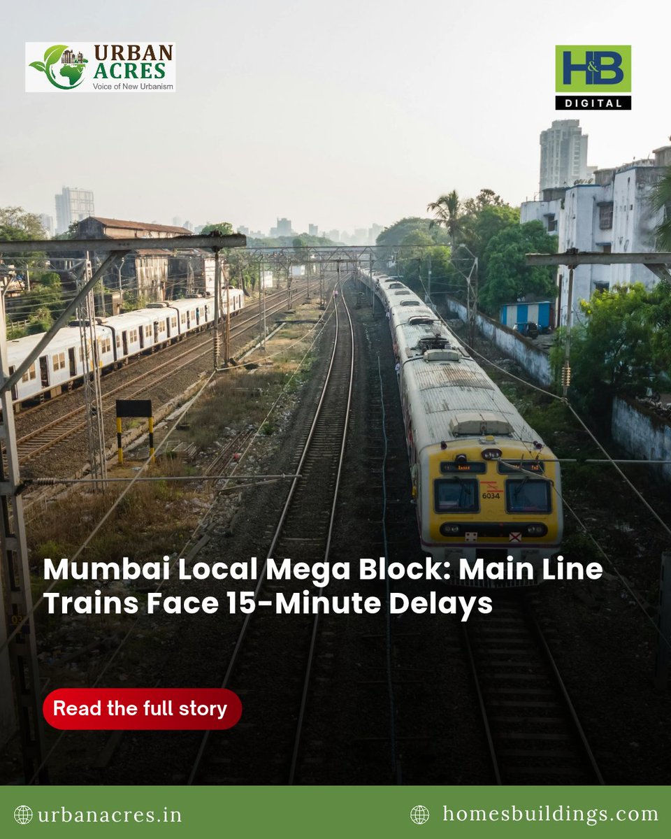 TheUrbanAcres's tweet photo. Central Railway will operate a mega block between Matunga and Mulund on Sunday, with affected fast locals diverted to slow lines and delays of around 15 minutes.
Read More : https://t.co/IBMR0S0hBJ
#Mumbai #MumbaiLocal #CentralRailway #MegaBlock #TrainUpdates #Railways #PublicTransport #MumbaiTraffic #Commuters #LocalTrain
@Central_Railway
@RailMinIndia