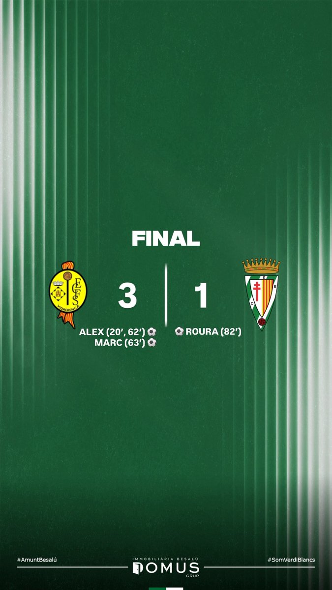 CEBesalu's tweet photo. FINAL‼️ 

Primera derrota de la temporada. A seguir!

#AmuntBesalú💚 #SomVerdiBlancs https://t.co/cbT9lb8On1