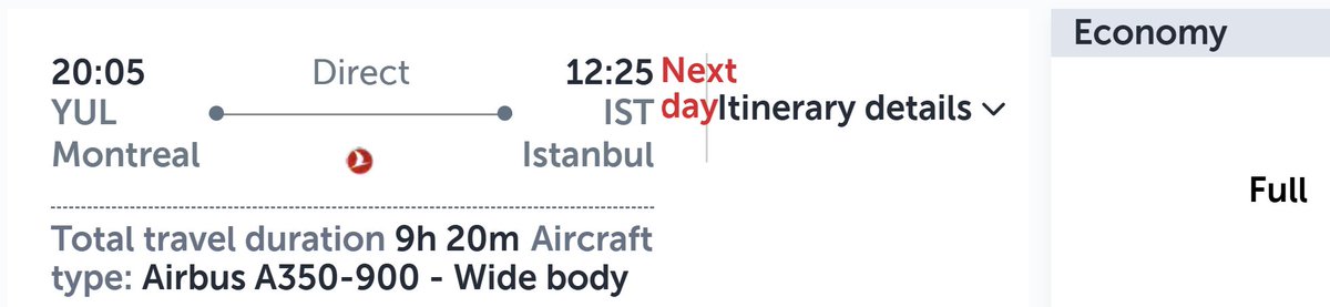 MadblockPlus's tweet photo. Looks like flight TK36  departing Montreal 9/27 @ 8:05p is full. Can't book an economy seat. That's gonna be a tight squeeze for 9 hrs. #FoodieBeauty https://t.co/HYAL9pFKps