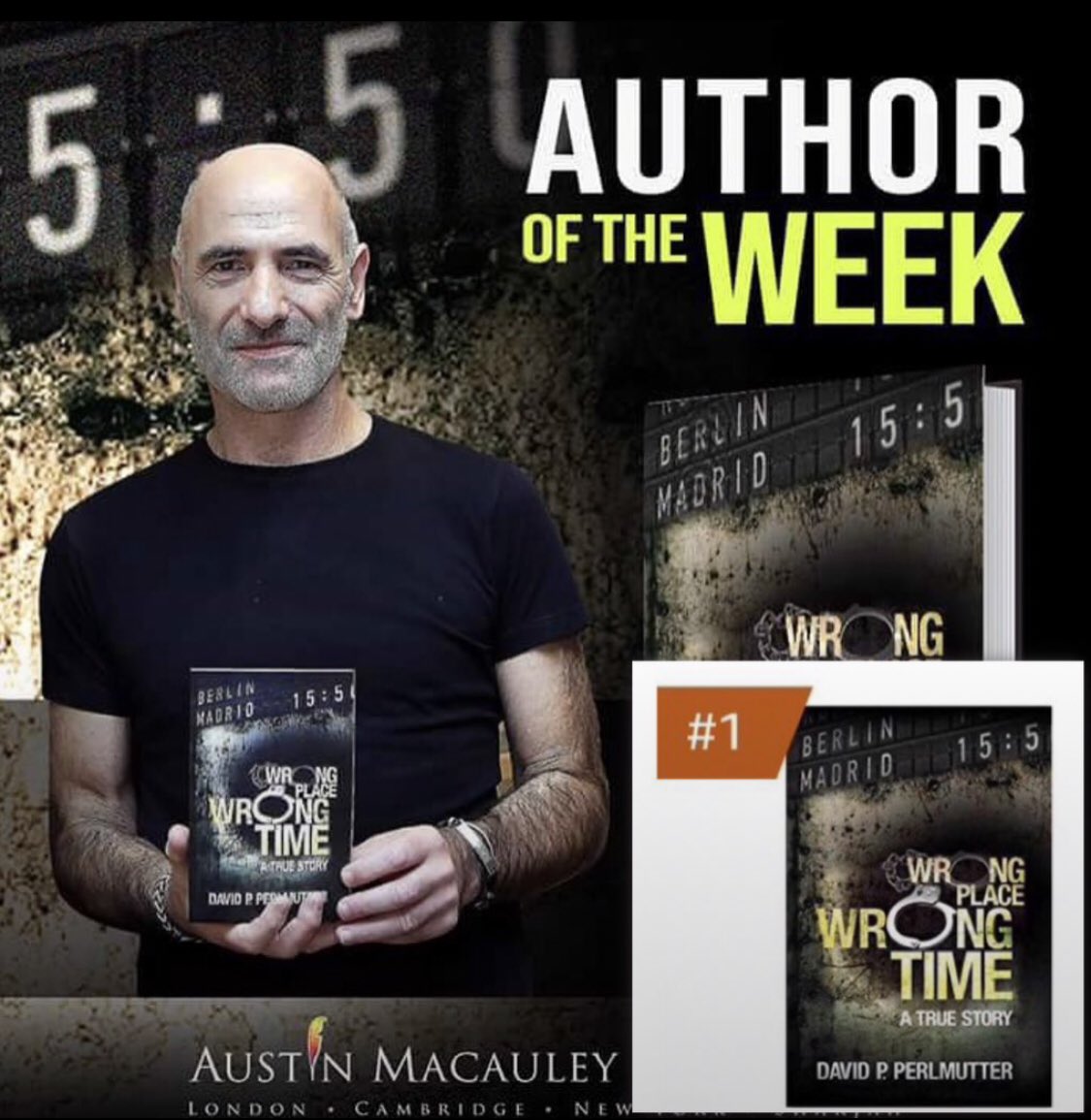 davepperlmutter's tweet photo. Let’s do it, a #ShamelessSelfpromoSaturday so drop your TALENT for the 🌎 to see on @X #books #authors #art #photos #music #acting #TikTok #socialmedia links, go go go…….

Wrong Place Wrong Time with OVER 4,000 reviews on @AmazonKindle https://t.co/WNqKMejUDZ 
ONLY 99p ⭐️

#BooksWorthReading #booktok #BookBoost