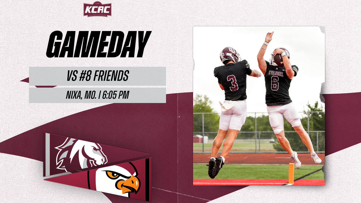 Evangel_FB's tweet photo. 🏈 > TOP 25 MATCHUP

📍: Nixa, Mo. (Eagle Stadium)
🆚: #8 Friends
📊: https://t.co/XFoYVfXyKh
🖥: https://t.co/GtGYgsUFso (Broadcast by Mediacom Local)
🎟: https://t.co/QpQjAqtJb0
#CodeMaroon https://t.co/0xzgvldv2O