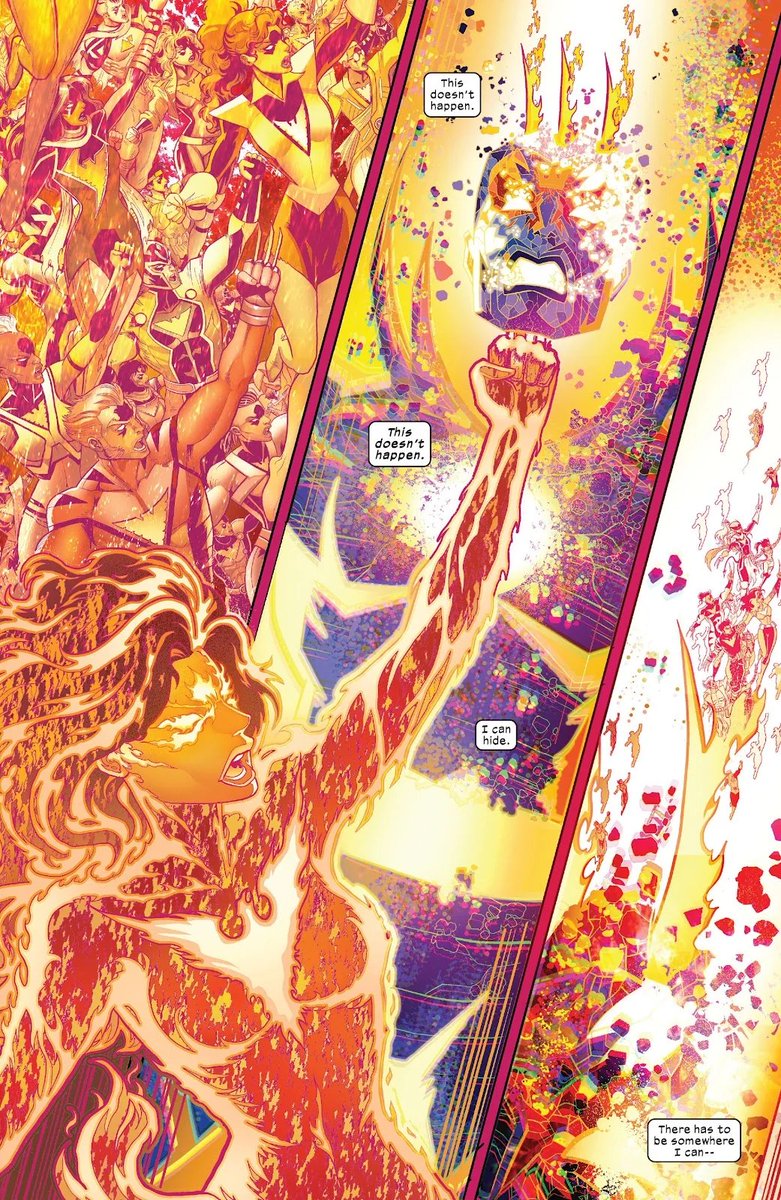 GeneShift's tweet photo. There's a meta reading of Enigma representing generative AI created when Mother Righteous steals Jean's blood in the White Hot Room. A metaphor for AI stealing from real creators. 1/5 https://t.co/AH3e8dN0G2