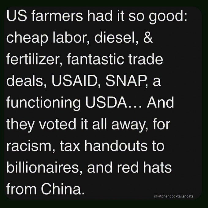 Damaan4u33's tweet photo. I have absolutely no pity for any MAGA farmer.  Do you?  Yes or No? https://t.co/PHZMsUF3QR