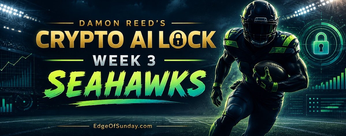 EdgeOfSunday's tweet photo. Damon Reed's back with his Crypto AI Lock Of The Week! 
Along with discussing the over/under of the Giants with Winston at Quarterback vs the Titans and Cam Ward.
What Mike Evans and Brock Purdy can do for the 49ers Vs. the Harrison Jr. and Love led Cardinals.
Michael Penix Jr. being back!
and why Sam Darnold and Seahawks are the loves of his life!
👇👇👇