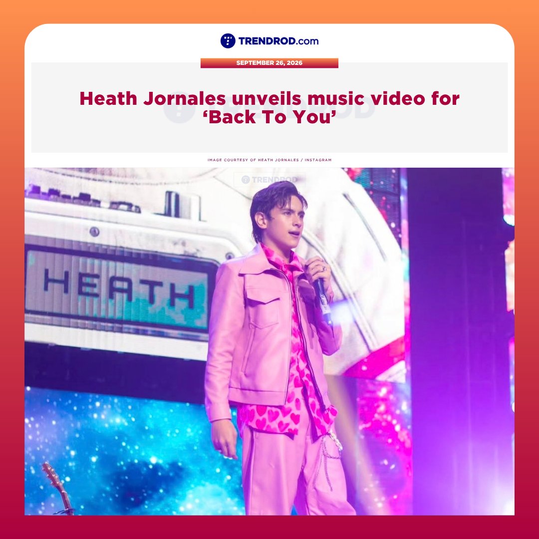 TrendrodPH's tweet photo. Kapuso teen star Heath Jornales unveiled the music video of his debut single entitled 'Back To You' on Friday, September 25.

Full story in the replies section.

#HeathJornales • #BackToYou https://t.co/vBllDy4Laa