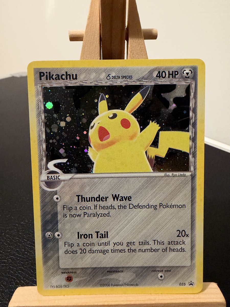 TFCollectorUK's tweet photo. It’s a sad day parting with this. Sold at £550 all in. One of the cleanest copies I’ve seen #Pokemon #DeltaSpecies #Pikachu https://t.co/erawB0fVO0