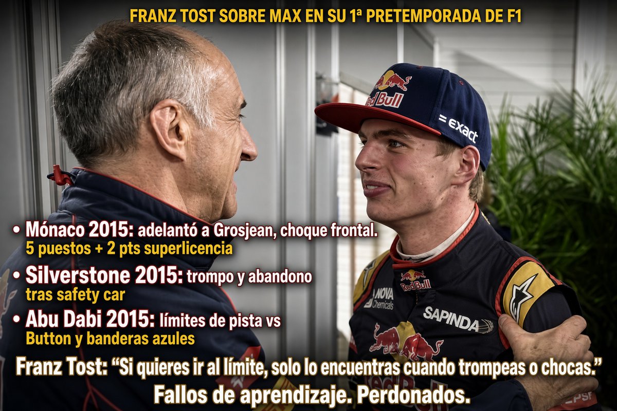 David_Perogil's tweet photo. https://t.co/EErS0Wqt2P 🚨Briatore: "Quiero tomarme un tiempo para reflexionar sobre esto y considerar qué medidas se deben tomar, para poder aprender de ello y evitar una situación así en el futuro." 
Hola, Flavio, recuerda lo que dijo Franz Tost en la 1ª pretemporada de F1 de Verstappen, es sencillo: