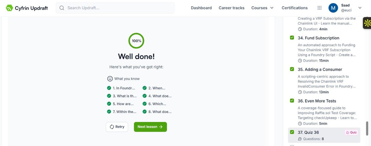 sa80463's tweet photo. Day 56: Becoming a top Web3 security researcher
⏳ Hours worked: 2 hrs 36 mins  

 Learned how to programmatically create and fetch a subscriptionId from Chainlink VRF and also Wrote deployment scripts to fund the subscription and automatically add the consumer contract. https://t.co/aDgkEWFuWM