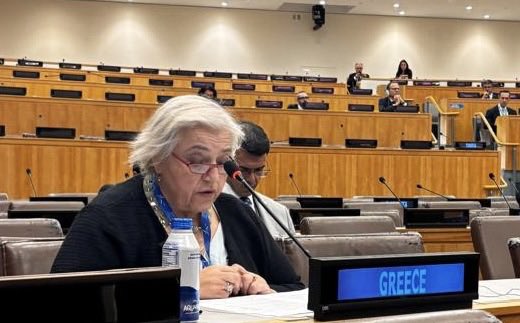 GreeceMFA's tweet photo. 📍New York | 24.09 

🇬🇷 DFM Papadopoulou attended the Rome Coalition for Fertilizer Access &amp; Food Security, co-chaired by 🇮🇹 @Antonio_Tajani &amp; 🇭🇷 @grlicradman.
She stressed food security, freedom of navigation under #UNCLOS &amp; maritime security as a 🇬🇷 #UNSC priority. https://t.co/McLestSvvO